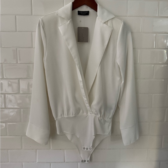 Zara Accessories White Long Sleeve Bodysuit - Picture 1 of 6